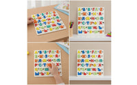 Educational Puzzle Board with 3D Letters Colorful Puzzle Board with Letter Blocks Tactile Matching Game Interactive for Toddlers