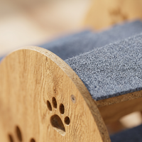 Pet Small Dogs, 40cm Height Dog Steps for Sofa Access, Density Board Construction, Non-Slip Carpeted Steps, Paw Cutout Design