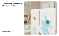 Large Capacity Rolling Cartoon Chest Multi-Purpose Storage Cabinet Antianti-tip Drawers Home Furniture sturdy Construction for Toddlers, Students, Crafters, Bedroom, Playroom, Nursery, Living Room