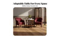 Marble-Top Side Table New Chinese Aesthetic Mixed-Material Side Table Sturdy Construction Multi-Purpose for Living Room, Bedroom