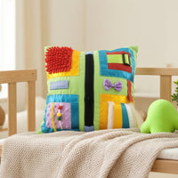 Sensory Cushion with Zipper PP Cotton Filled Tactile Training Pillow Polyester for Toddlers, Therapeutic, Home Learning