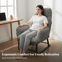 Lay Flat Function Foldable resting Recliner Adjustable Backrest Lounge Chair Multi-Purpose Indoor Furniture Ergonomic Design for Office Workers, Students, Homeowners, Living Room, Bedroom, Balcony