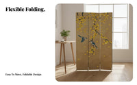 Chinese Aesthetic Multi-Panel Folding Screen Foldable Design 4-Panel Folding Divider Movable Room Partition Portable for Apartment Dwellers, Screenice Workers, Business Owners, Bedroom, Entrance Hall, Restaurant, Visual Background