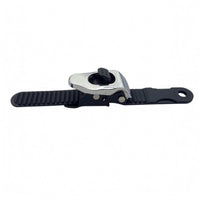 Black Skate Buckle Strap Silver Electroplated Inline Skate Buckle Replacement Ribbed Nylon Fastening Strap Round Mounting Hole