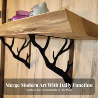 Black Tree Branch Shelf Bracket Metal Decorative Shelf Support Bracket Rustic House Decoration Vintage