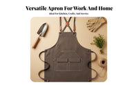 Wear-Resistant Heavy Duty Canvas Apron Rivet Reinforced Work Apron with Pockets Single Size Fits Most for Gardeners, Gardening, Kitchen