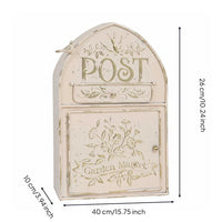 Rustic Iron Mail Box Weather-Resistant Decorative Storage Box Fully Assembled Home Decor for Garden, Entryway