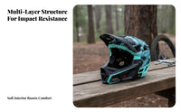 All-Terrain Helmet Adjustable Visor Full Face Mountain Bike Helmet Safeguarding Gear Eyewear Compatible Collision Resistant