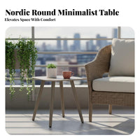 Weather-Resistant Round Pedestal Table Lightweight Household Furniture Minimalist Design Modern Aesthetic for Apartment Dwellers, Homeowners, Balcony, Garden, waterfront, Small Spaces