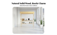 Easy Assembly Solid Wood Display Cart Sturdy Triangular Frame Design Foldable Wooden Vendor Stand High Load Capacity Foldable Market Stall for Small Business Owners, Artisan S, Caterers, Night Markets, Street Fairs, Temporary Shops, Backyard Parties