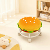 Compact Rolling Stool Portable Low Stool with Wheels Comfortable Padded Rolling Seat Smooth for Children, Reading Nook
