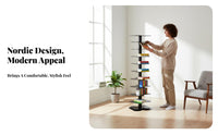 360° Rotating helical Book Tower Floor-Standing upright Book Tower Space-Saving book storage unit Multi-Tiered for Apartment Dwellers, Students, Homeowners, Small Spaces, Home Office, Living Room, Bedroom