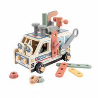 Disassembly Wooden Assembly Truck Finemovement Take Apart Truck Rotating Gears Building Vehicle Set Colorful Painted for Children