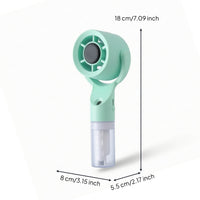 Compact Handheld Misting Fan Mini Portable Fan with Water Reservoir 3-Speed Cordless for Travelers