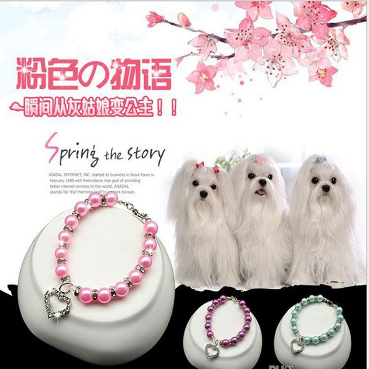 Pet Pearl Necklace Collar for Cats and Dogs