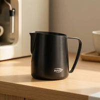 Milk Frothing Pitcher with Textured Handle Tapered Milk Steaming Jug Comfortable Grip Jug for Baristas