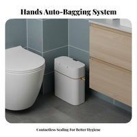 Drawstring Automatic-Sealing Trash Can Large Capacity Wall Mounted Garbage Bin Slim Lidded Trash Can Water Resistant Push Button