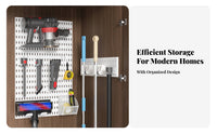 Wall Mount Pegboard Multi-Functional Tool Organization Board Space Saving Drill Storage Panel for Renters, Homeowners, Garage, Utility Room, Shed