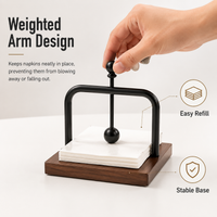 Geometric Napkin Holder, Freestanding Serviette Holder for Kitchen Counter, Modern Iron Table Napkin Dispenser