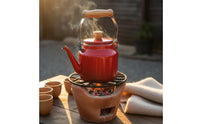 Enamel Tea Kettle Multi-Cooktop Compatible Enamel Water Kettle Japanese Design Teapot Flat Bottom Vintage Teapot Long-Lasting