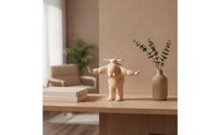 Child Figurine with Animal Minimalist Sculpture Modern for Shelf