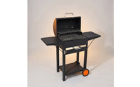 Heavy-Duty Charcoal Barbecue Grill with Side Shelves Food-Grade Charcoal Grill with Side Shelf Ergonomic Space-Saving for Patio