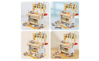 Toy Workbench with Tools Child-Centered Wooden Play Workbench Pretend Kids Tool Bench for Young Children, Playroom