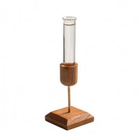 Desktop Glass Test Tube Vase Vertical Design Wood and Glass Vase Compact Size Home Decor