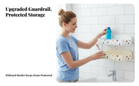 Adhesive Wall Caddy Space Saving Multi-Compartment Toiletries Shelf Waterproof
