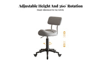 Back Support Adjustable Saddle Stool with Backrest 360-Degree Swivel Ergonomic Saddle Stool Rolling Wheels Task Chair Waterproof for Hairstylists, Technicians, Kitchen, Barbershop, Medical Office, Studio