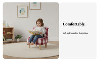 Cute Design Button-Tufted Mini Sofa Soft and Skingentle kids' Furniture Supportive Foam Toddler Couch Rolled Arms for Toddlers, Preschoolers, Bedroom, Kindergarten, Playroom, Watching TV