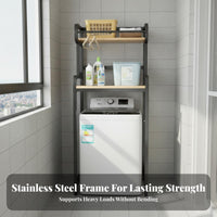 Heavy Duty over the Washer Storage Rack Strong Load-Bearing over-the-Washer Storage Rack Easy Installation Washing Machine Shelf Unit Thickened Steel Frame for Apartment Dwellers, Homeowners, Students, Bathroom, Balcony, Dormitory, Kitchen