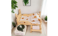 Wooden Doll Bed Mini Miniature Bed with Bedding Realistic Furniture for Collectors