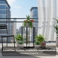Floor-Standing Flower Pot Table Minimalist Design Hexagonal Pedestal Table Modern Aesthetic Plant Stand Heavy Duty for Homeowners, Interior Designers, Balcony, Living Room, Entryway, Hallway