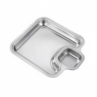 Easy to Clean Divided Condiment Tray Food Grade Divided Sauce Dish Heat Resistant Stainless Steel Sauce Dish Compact for Grilling, Restaurant