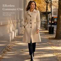 Women's Lapel Wool Blend Slim Fit Blazer Coat