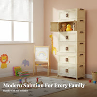 foldable Wheeled Cabinet Installation Household Storage Large Capacity Organizer single for Families, home dwellers, Kids' Room, Bedroom, Kitchen
