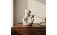 Nordic Design Parent Child Figurine Faux Stone Finish Abstract Family Sculpture Modern Design Parents and Child Sculpture Meaningful Gift for Moms, Living Room, Bedroom, Office Desk, Bookshelf