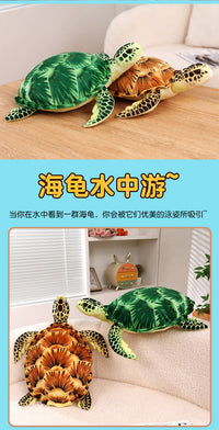 Cartoon Realistic Sea Turtle Plush Toy Green Turtle Stuffed Animal for Kids