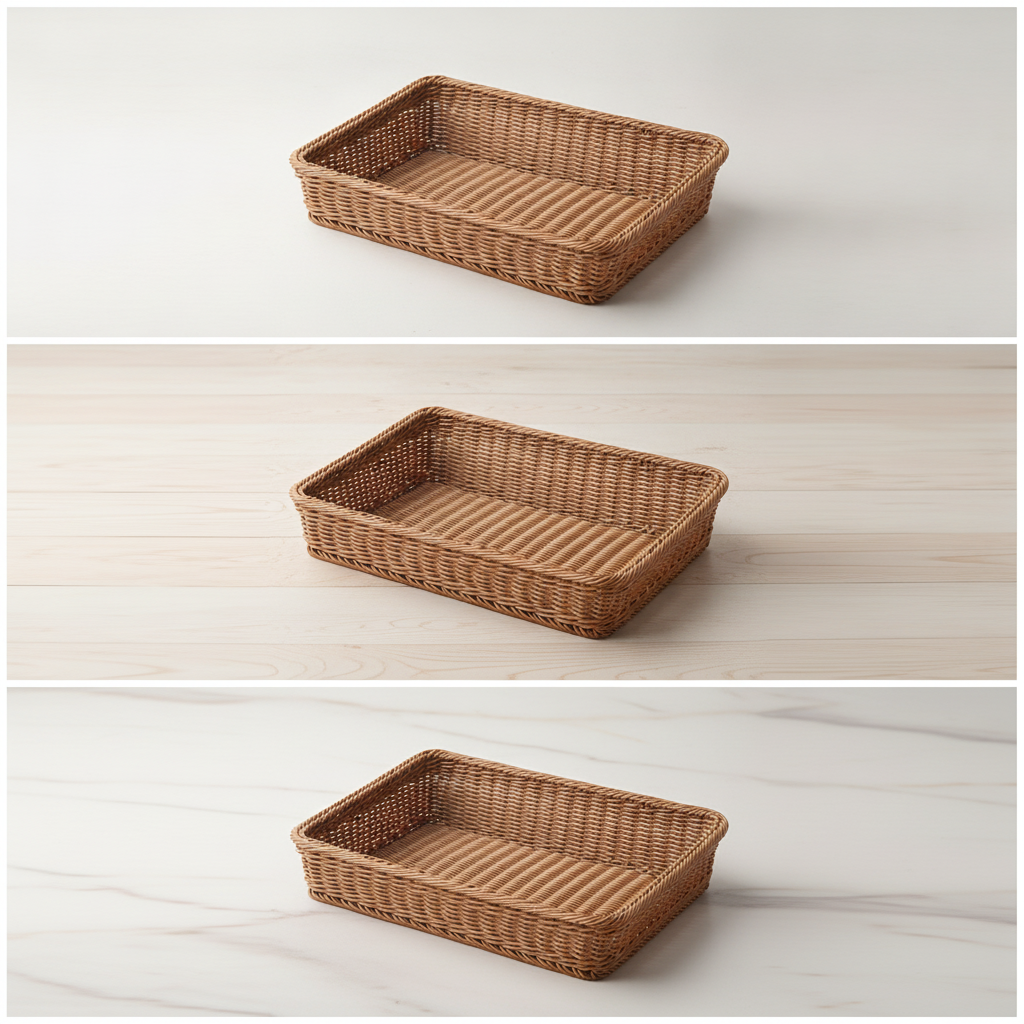 Slanted Supermarket Display Basket Trapezoidal Fruit Vegetable Storage Basket Bread Basket Hand-woven Fruit Basket