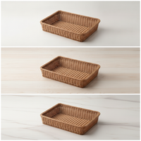 Slanted Supermarket Display Basket Trapezoidal Fruit Vegetable Storage Basket Bread Basket Hand-woven Fruit Basket