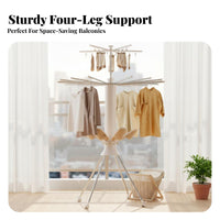 Multi-extensiondesign Laundry Tree Sturdy Folding Clothes Tree Stable Tripod Base