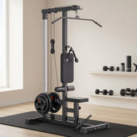 Lat Pull down Machine with Low Row Station Plate-Loaded Lat Pull down Machine 2-in-1 for Home Home Gym Owners