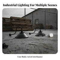 Waterproof Gooseneck Barn Light Weather Resistant Industrial Wall Sconce Anti-Rust for Warehouse, Garage, Restaurant