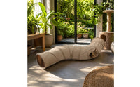 Side Entrance Foldable Feline Tunnel Stitched Curved Feline Tunnel Khaki