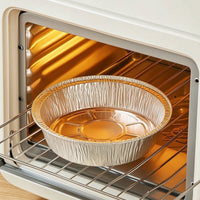 40 Pieces Round Aluminum Foil Pans Oven Safe Aluminum Foil Tray Disposable Food Container Shallow Fluted for Bakers, Roasting