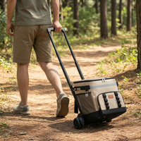 Portable Insulated Cooler Bag with Wheels, Large Capacity for Outdoor Picnics, Car Travel, and Food Delivery