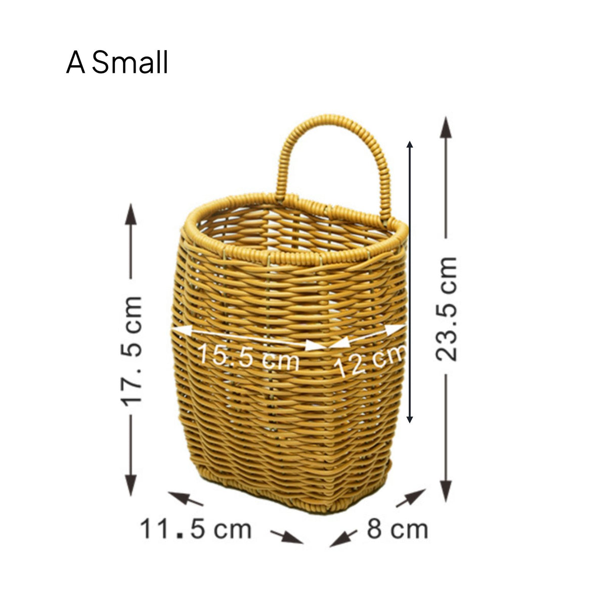 Multi-Purpose Imitation Rattan Basket Space-Saving Wall Hanging Woven Basket Versatile for Decorators, Cooks, Bathroom, Bedroom, Living Room