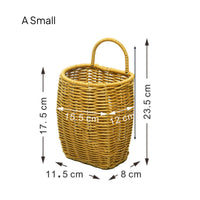 Multi-Purpose Imitation Rattan Basket Space-Saving Wall Hanging Woven Basket Versatile for Decorators, Cooks, Bathroom, Bedroom, Living Room