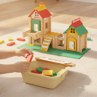 Luban Tenon and Mortise Wooden Building Blocks for Kids, Educational Montessori Toy Gift